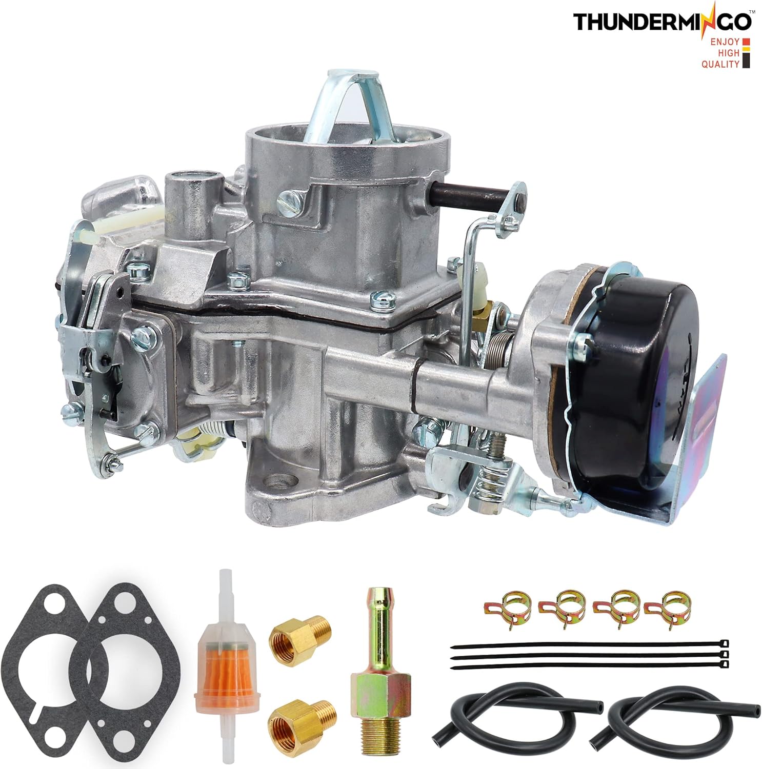 THUNDERMINGO 1 Barrel Autolite 1100 Carburetor Fits For 1964-1968 Ford Mustang Falcon Comet 200 223 262 CI Inline 6 CYL 170/200 CID Engines Automatic Choke,Replace ND1101
