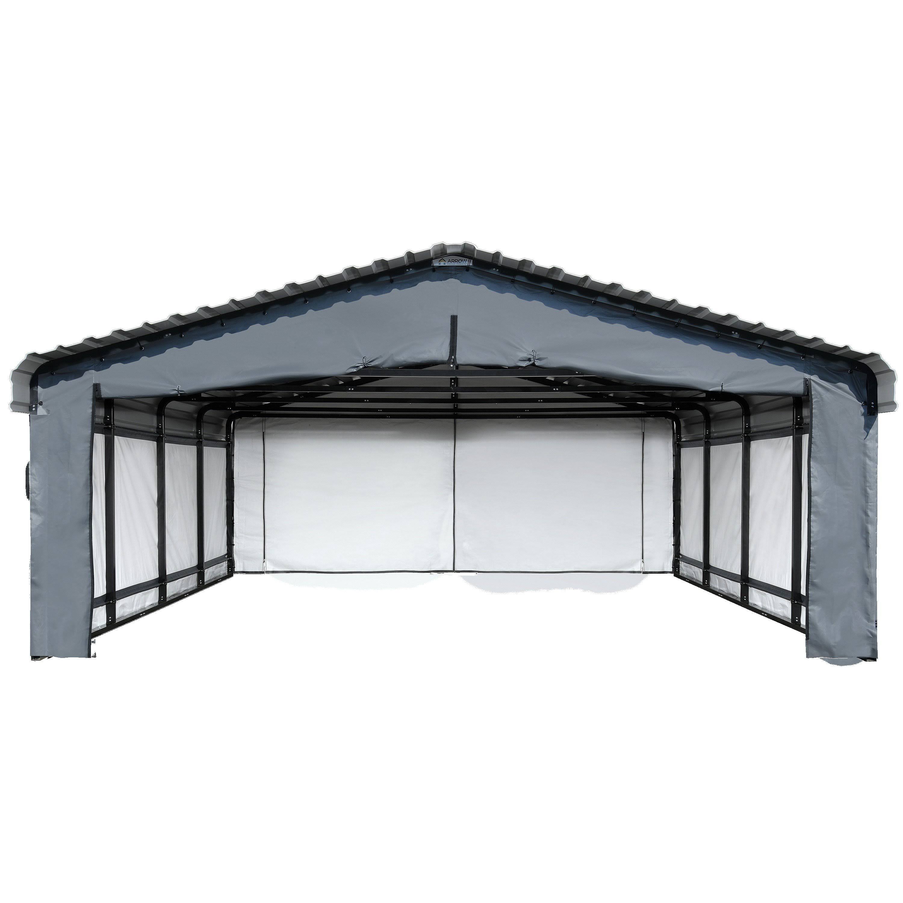 Arrow Carport 20 ft. x 20 ft. Enclosure Kit, Gray
