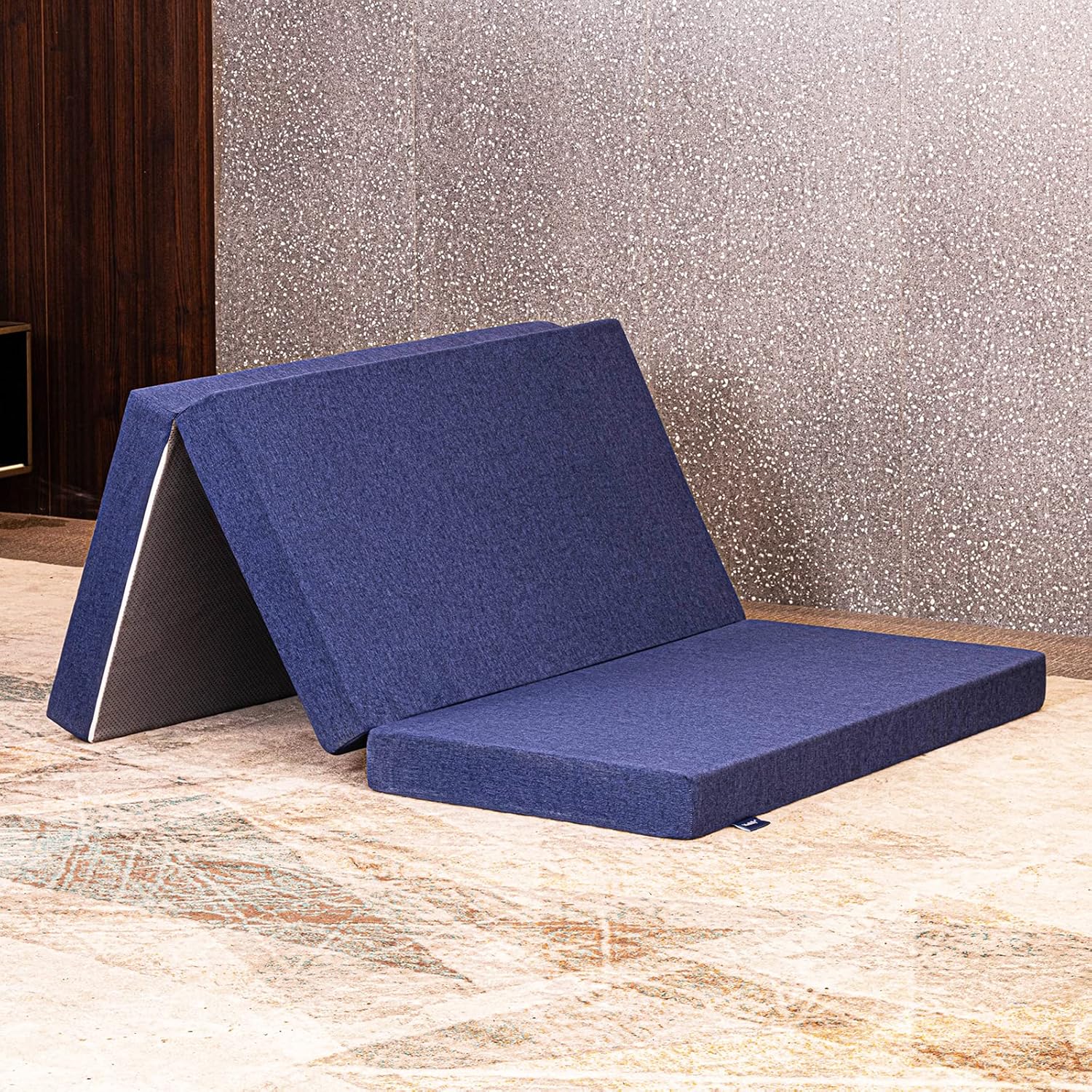 Molblly 4 inch Tri Folding Full Memory Foam Mattress, Folding Bed Mattress Topper Pad Camping Mattress Play Mattress Portable Guest Bed for Stayover-52X73X4''