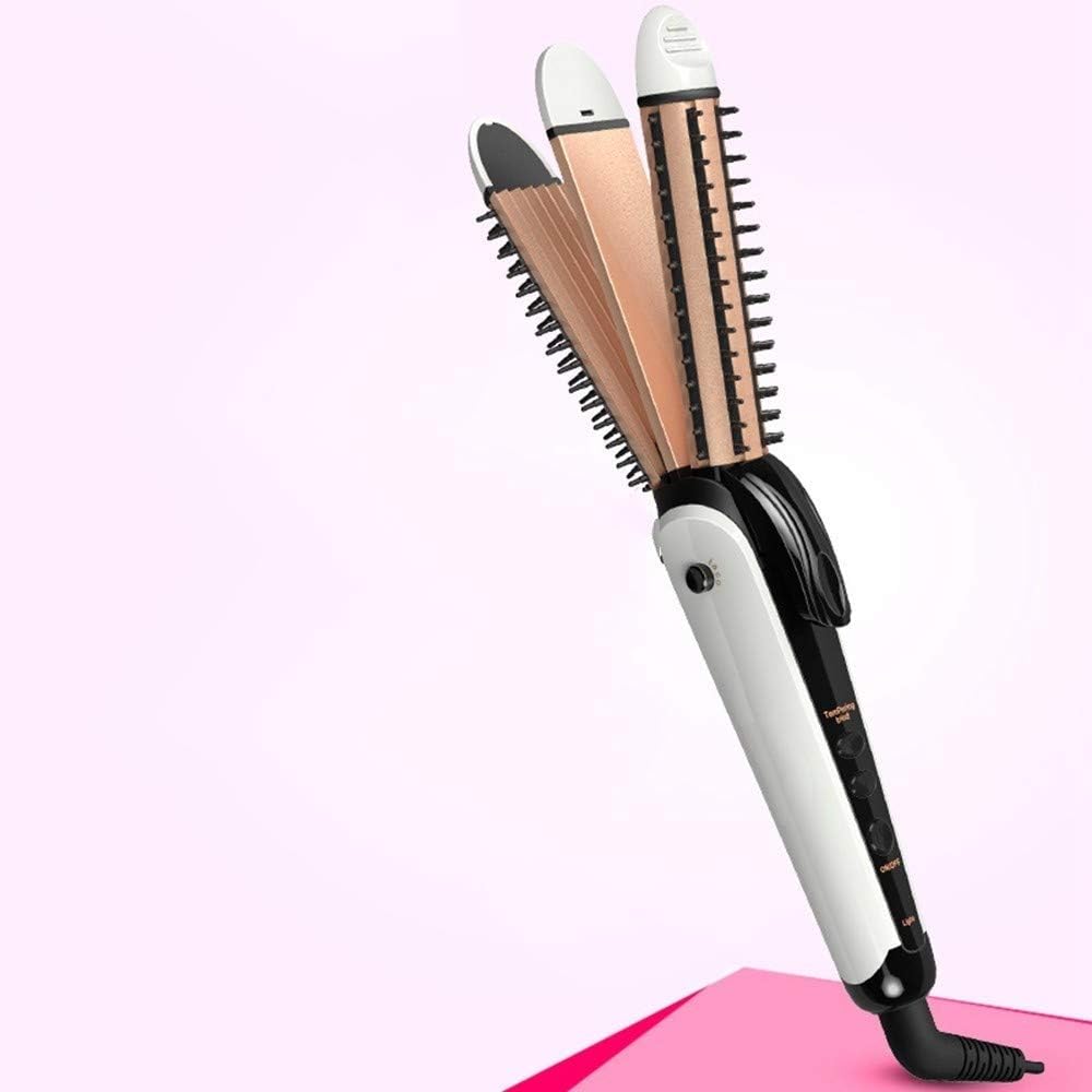 2 in 1 Travel Curling Flat Iron Dual Voltage Mini Hair Straightener and Curler with 1 Inch Rose Gold Ceramic Plate with Heat Resistant Bag