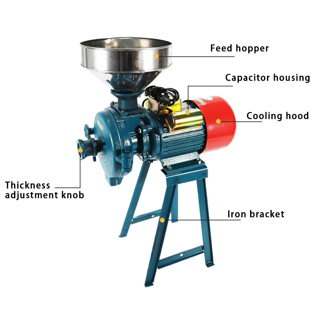 Oukaning Electric Grinder 2200W Dry Feed/Flour Mill Grain Corn Wheat Cereal Machine Home