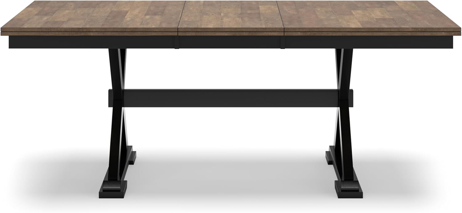 Signature Design by Ashley Wildenauer Dining Extension Table, 78" W x 40" D x 30" H, Black & Dark Brown