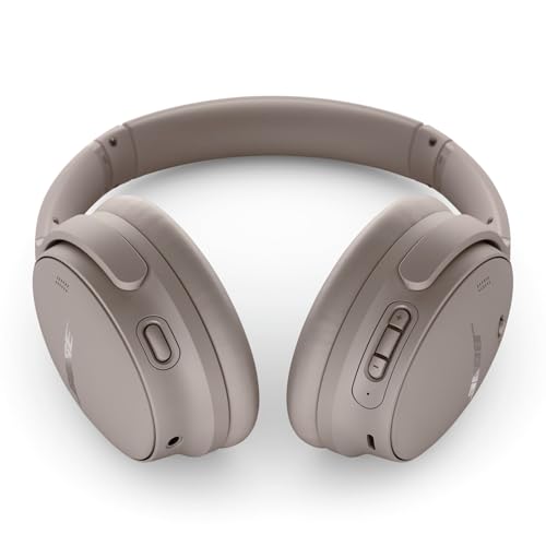 Bose QuietComfort Bluetooth Headphones, Wireless Headphones with Active Over Ear Noise Cancelling and Mic, Deep Bass, Up to 24 Hours of Playtime, Sandstone