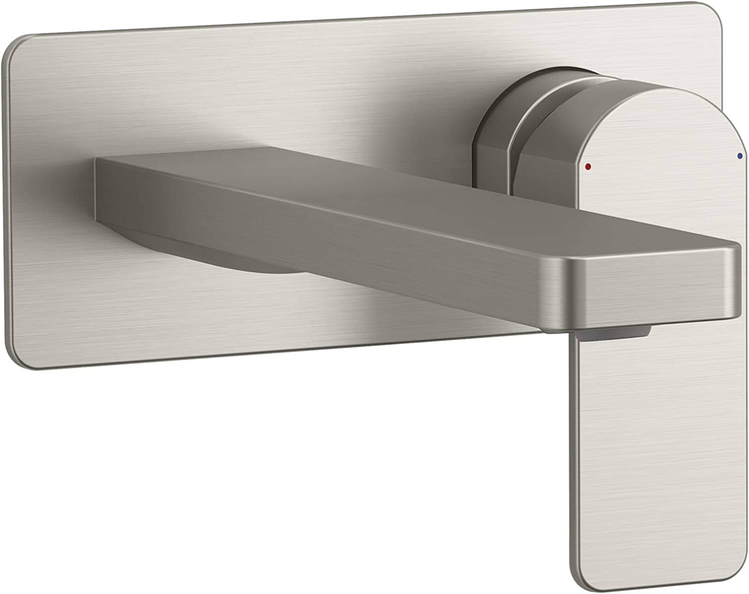 Kohler K-22567-4-BN Parallel Wall-Mount Single-Handle Bathroom Sink Faucet Finish: Vibrant Brushed Nickel