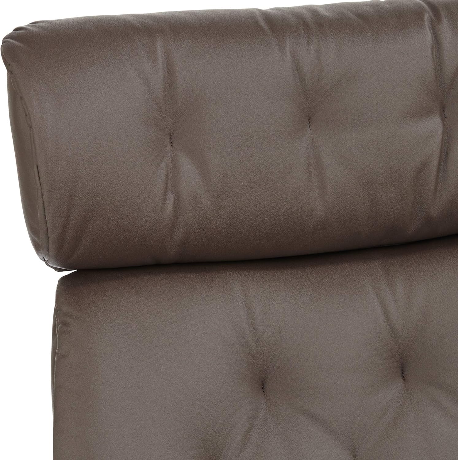 BenchMaster Malibu Chocolate Tufted Faux Leather Swivel Recliner and Slanted Ottoman