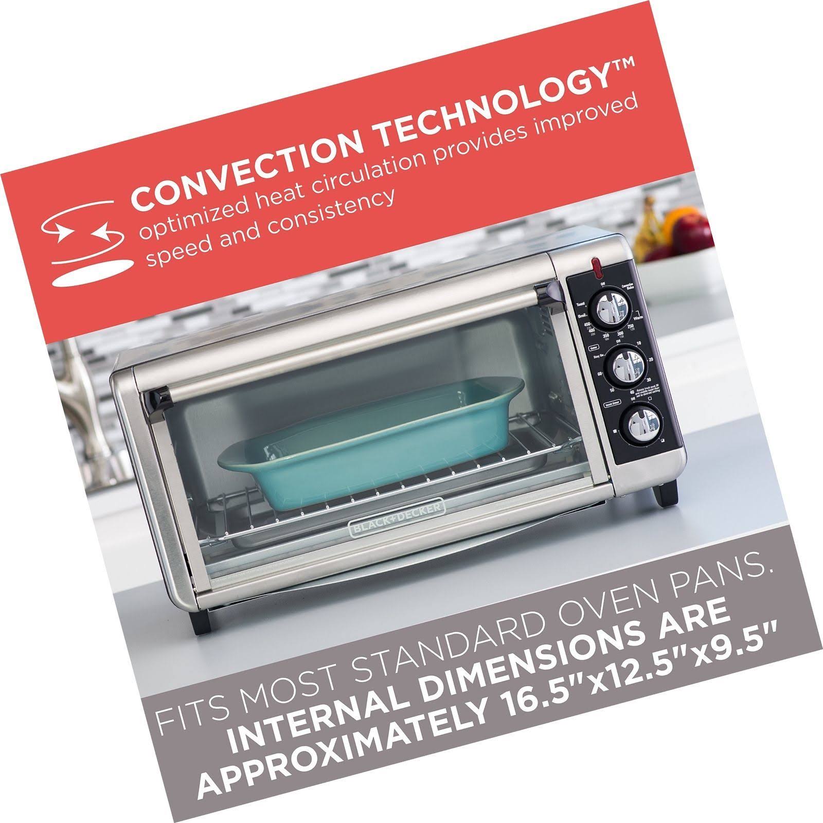 Black+decker TO3250XSB 8-Slice Extra Wide Convection Countertop Toaster Oven