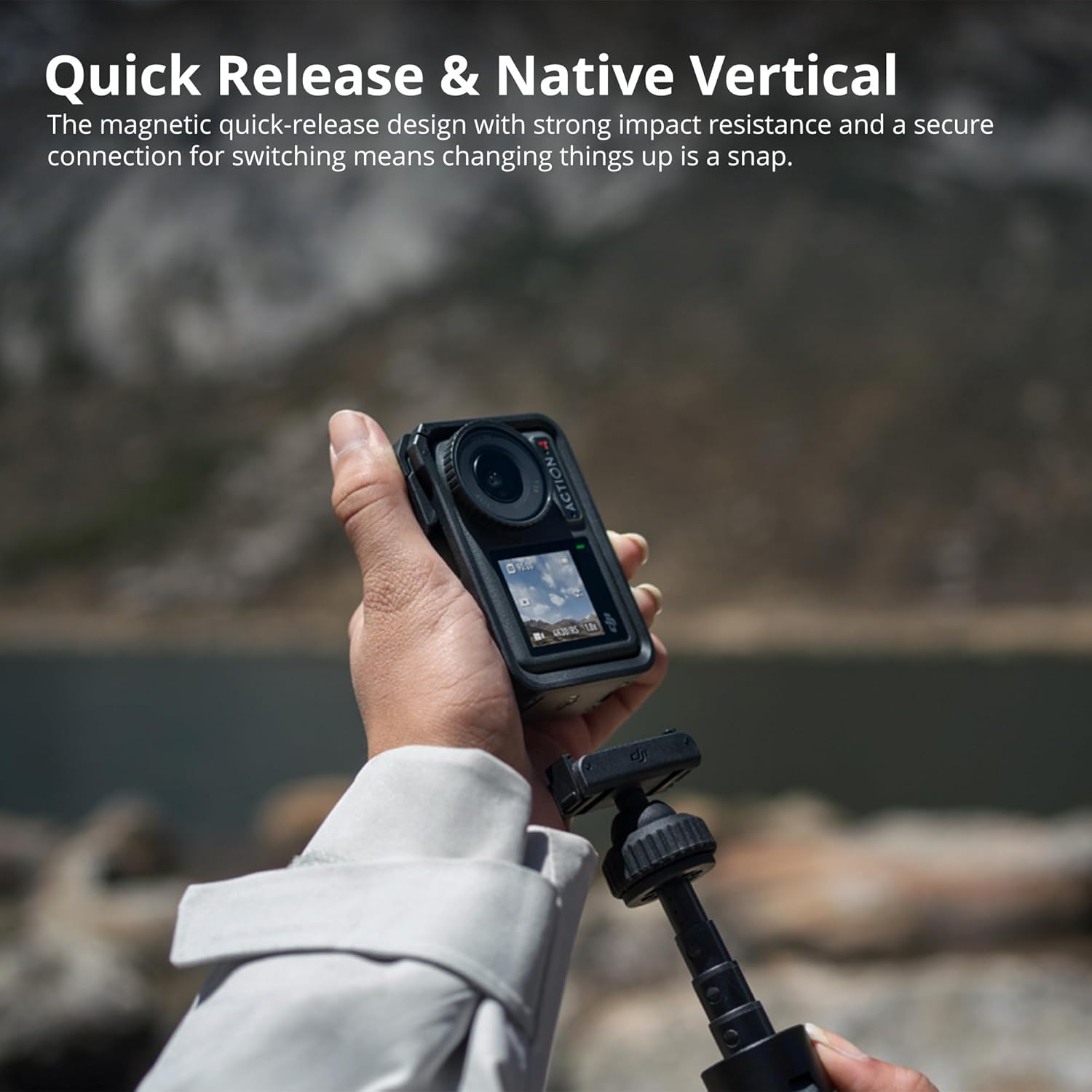 DJI Osmo Action 4 Camera Adventure Combo Waterproof Bundle with 50 Piece Accessory Kit, Memory Card and Software - 1/1.3 Sensor, Low-Light Imaging, Deep-Freeze Resistant & Long-Lasting Battery Life