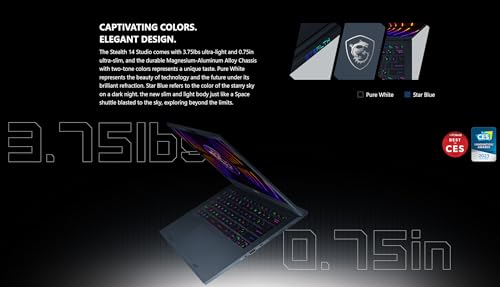 MSI Ultralight Stealth 14 Gaming Laptop - 13th Gen Intel i7-13620H - Nvidia Geforce RTX 4060-14" 165HZ FHD - Wi-Fi 6 - Thunderbolt 4 - Windows11 Home - HDMI Cable (32GB RAM | 2TB SSD)