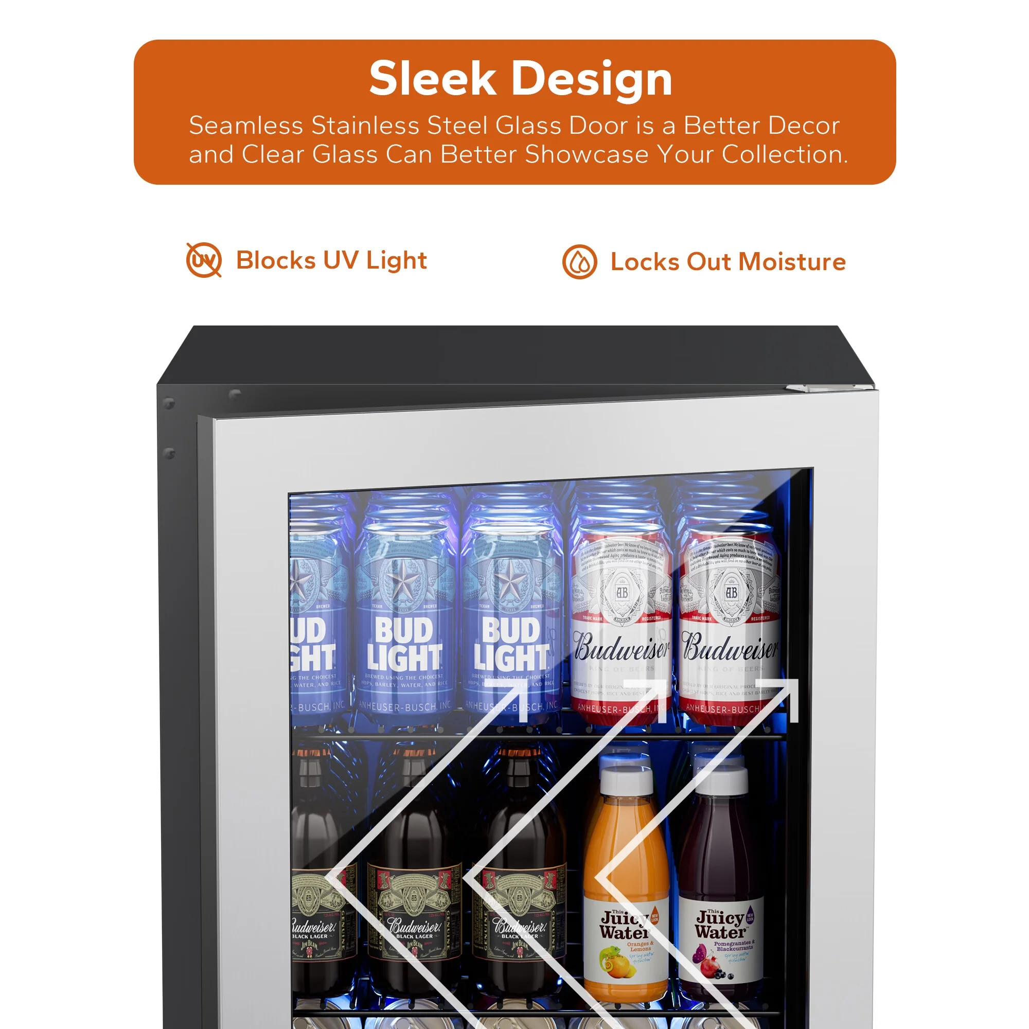 Ca'Lefort Beverage Refrigerator Cooler,242 Can Freestanding Beverage Fridge，Mini fridge with Glass Door for Home/Bar/Office(2 Pack)