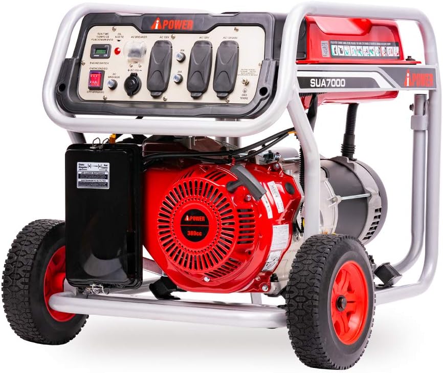 A-iPower SUA4500 4500 Watt Portable Generator Small Gas Powered for Jobsite, RV, and Home Backup Emergency