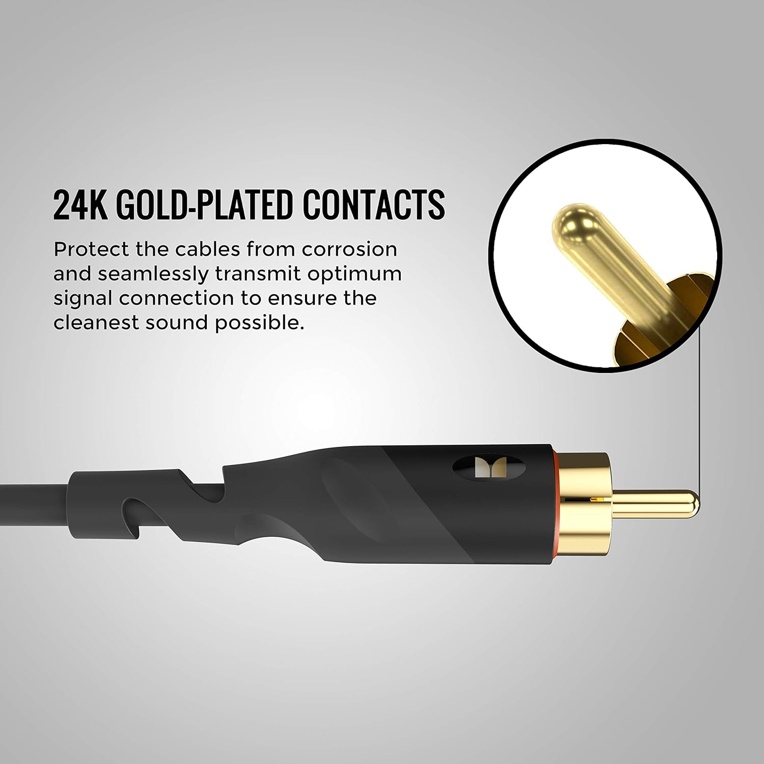 Monster Essentials Subwoofer Cable - Optimized RCA Cable for Reduced Sound Interference and Enhanced Sound Quality - 13 Feet Coaxial Audio Cable