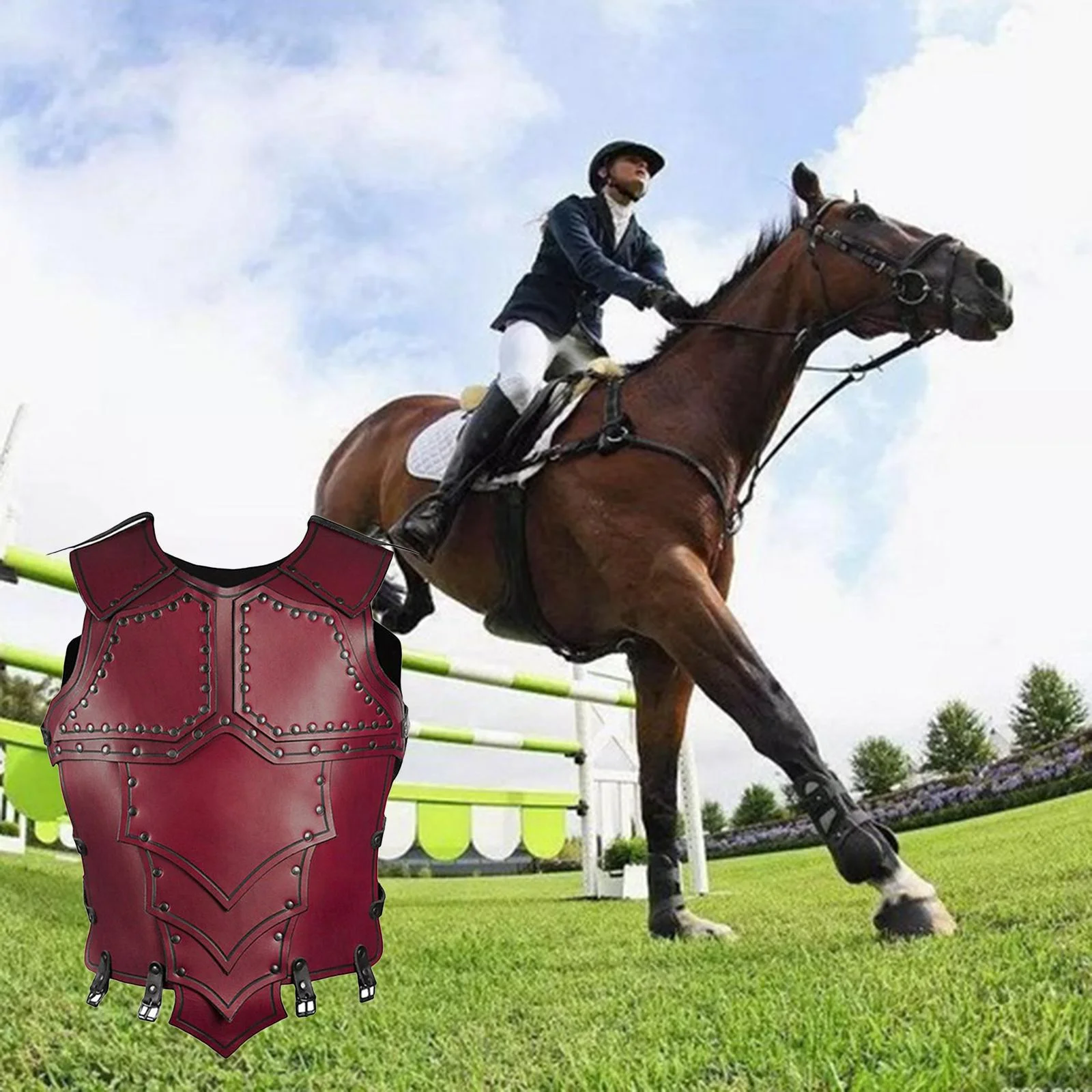 Horse Riding , Equestrian body protective | Horse Riding Training Waistcoat Body Safety for Unisex Adults, M , Red, M