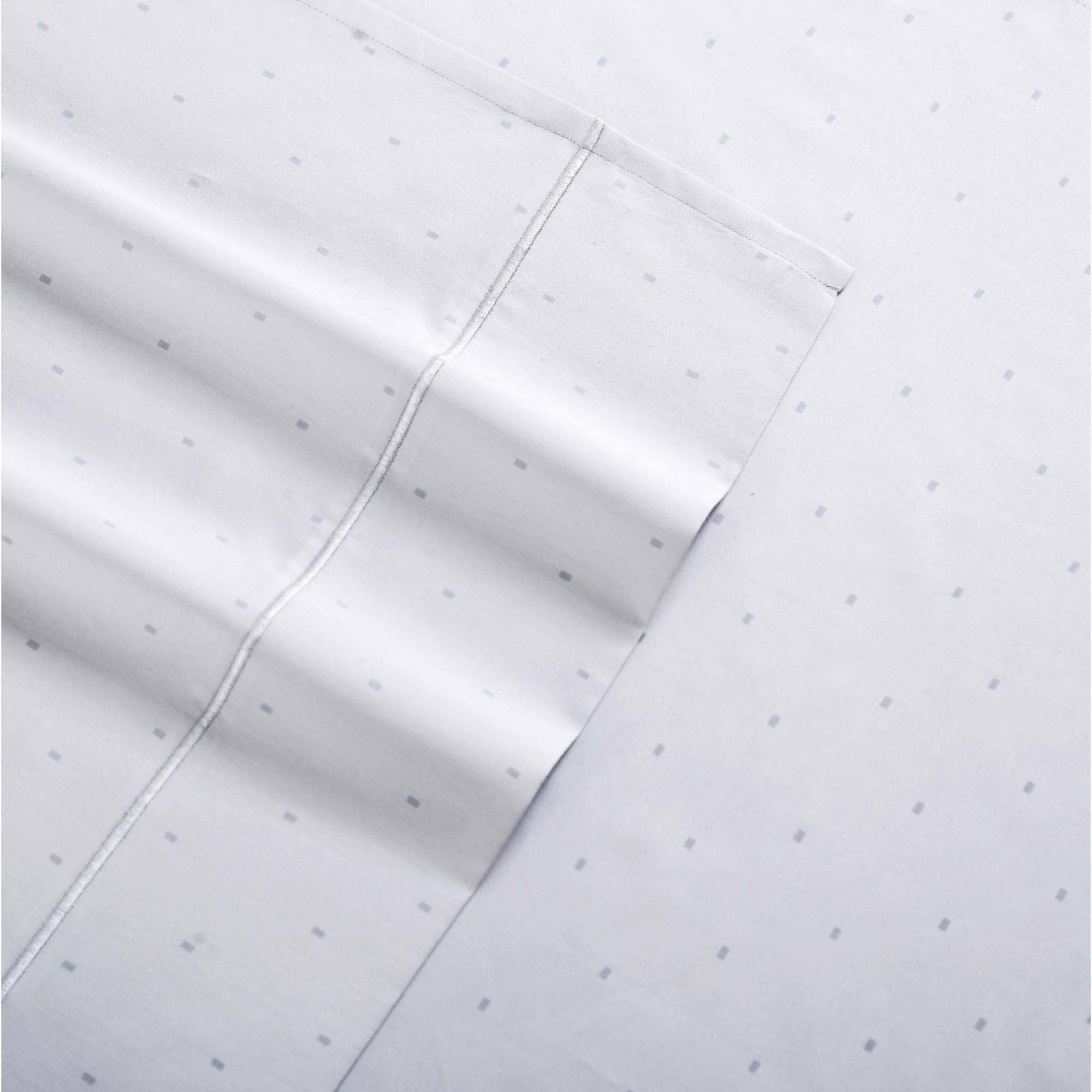 Charisma 310 Thread Count Classic Dot Sheet Set California King Bright White