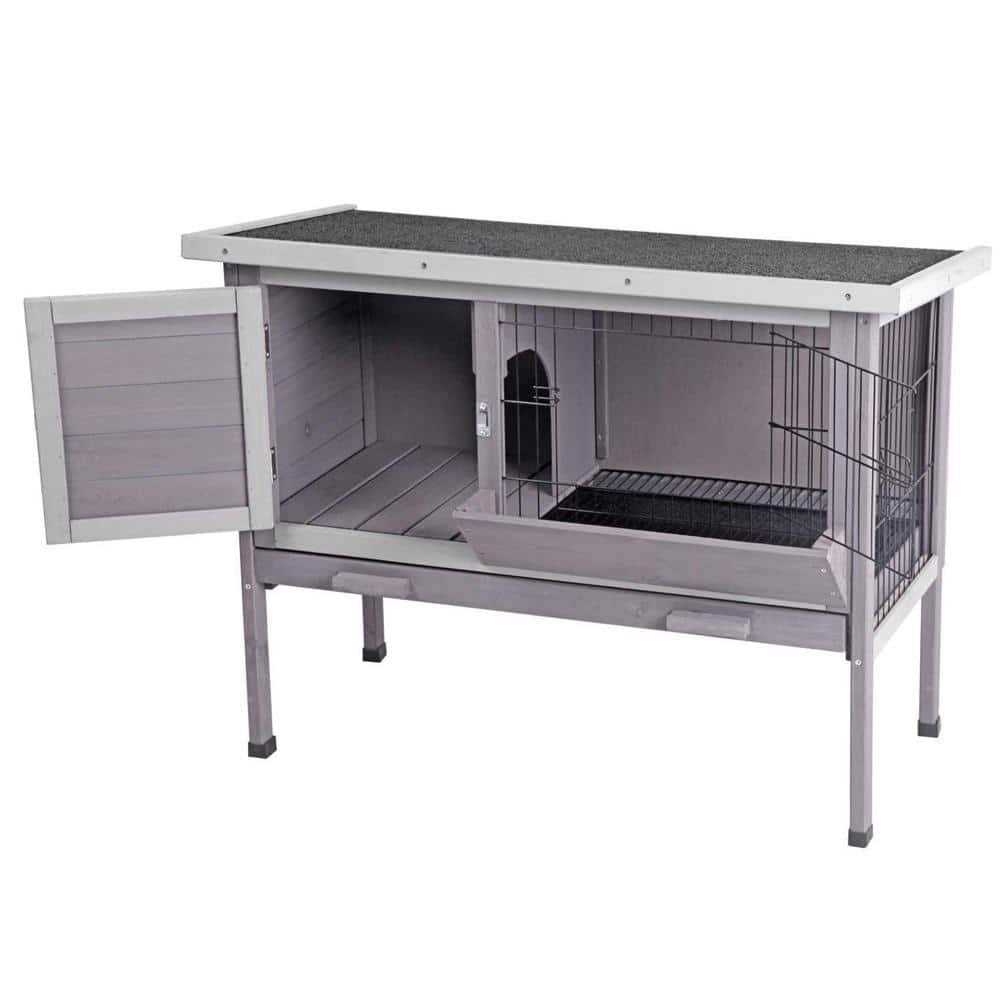 Aivituvin Outdoor Rabbit Hutch Upgrade with Metal Wire Pan AIR01-B - Pet Supplies online store