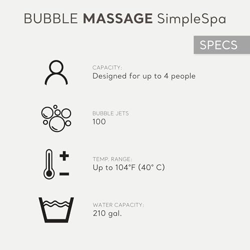 INTEX SimpleSpa Inflatable Hot Tub, 6 Person Jet Massage Spa with Built-in Pump and Cover - Portable Outdoor Tub with Bubble Jets for Home, Backyard, and Patio
