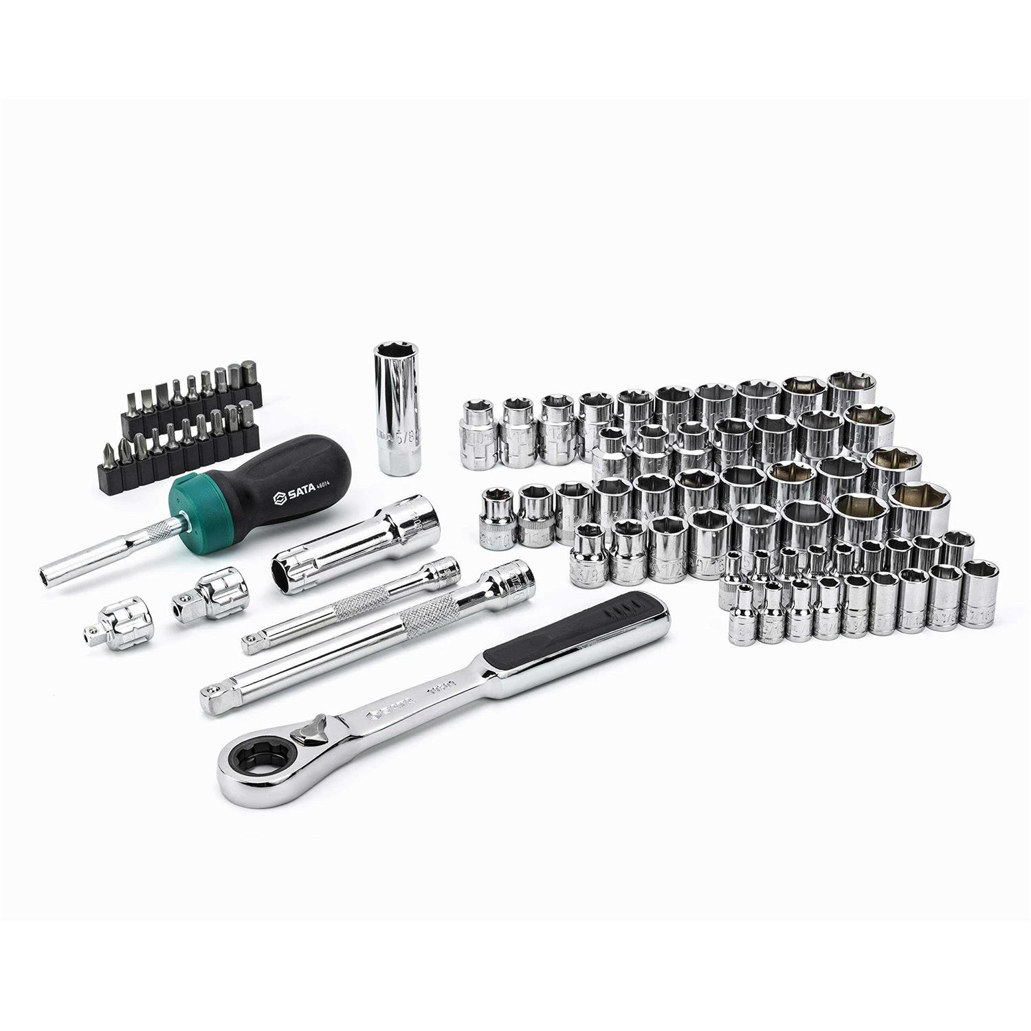 SATA 80-piece 1/4-inch 3/8-inch vortex Socket Set