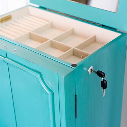 Hives & Honey - Charlize Jewelry Armoire - Fully Locking Jewelry Organization Storage - White