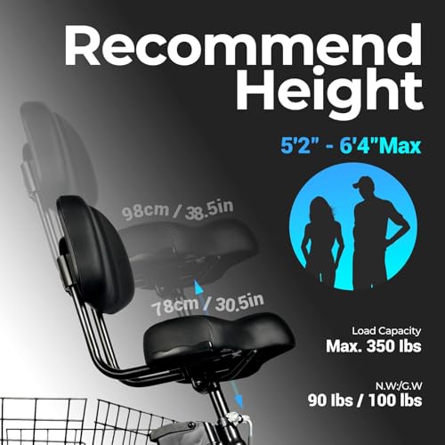 Geemax Electric Tricycle for Adults, 20" x 4.0 Fat Tire Electric Trike, Peak 750W 25MPH 36V 13Ah Lithium Battery UL Certified, Premium 80% Assembled Foldable 3 Wheel Electric Bicycle, Black