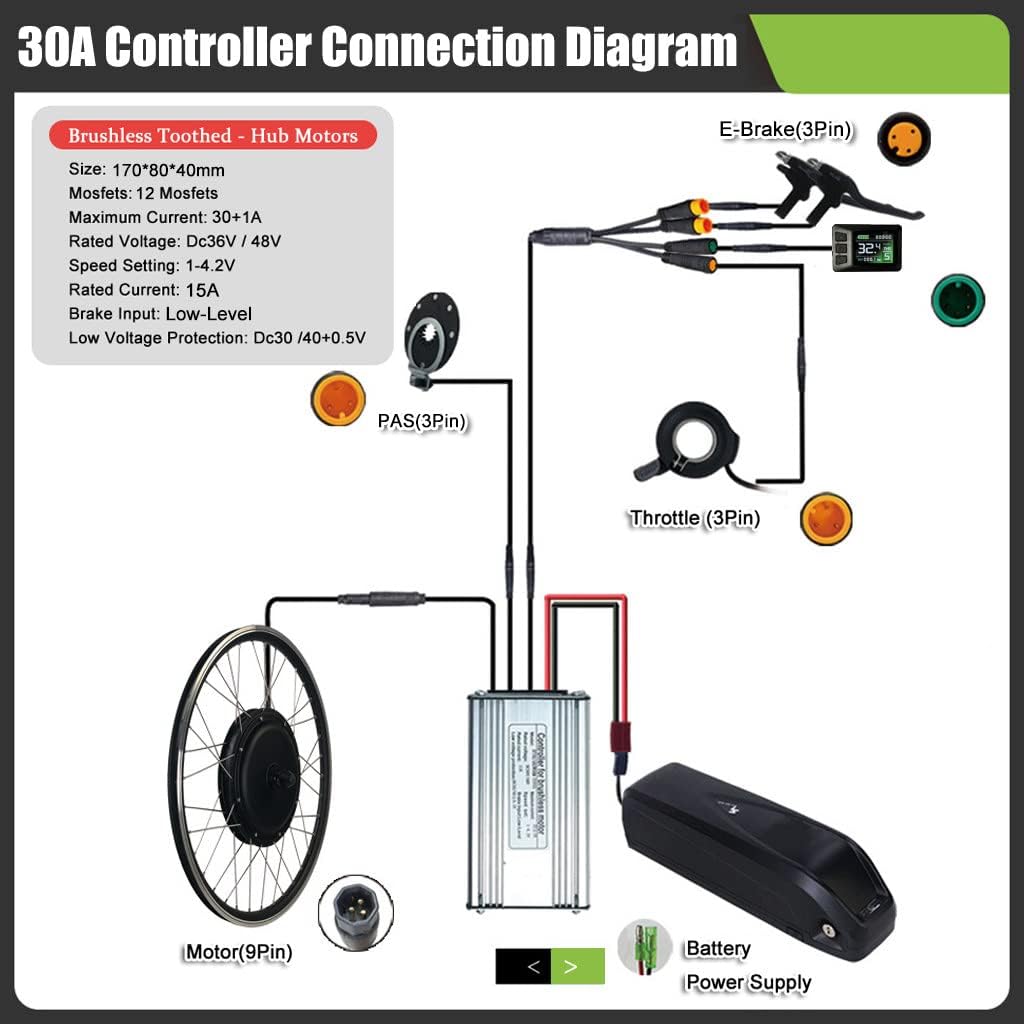 48V - 1000W/1500W Electric Bicycle Motor Kit, Front Wheel E-Bike Conversion Kit, Dual Mode Controller, Waterproof Set(40km/h),48V/1000W-26