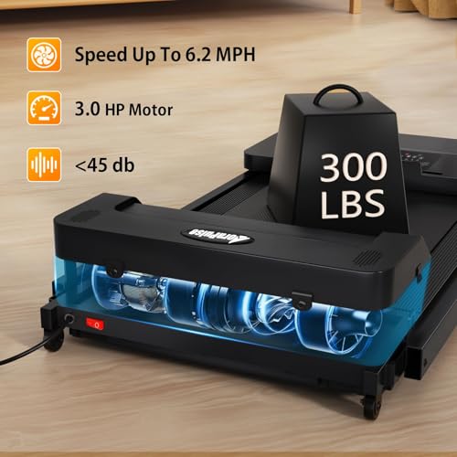 Portable Foldable Treadmills for Home, Small Folding Treadmill for Home Office with 300 LBS Capacity, Walking Running Exercise Electric Compact Treadmill with LED Display