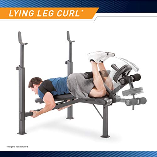 Marcy Olympic Weight Bench with Preacher Curl Pad and Leg Developer for Full-Body Workout