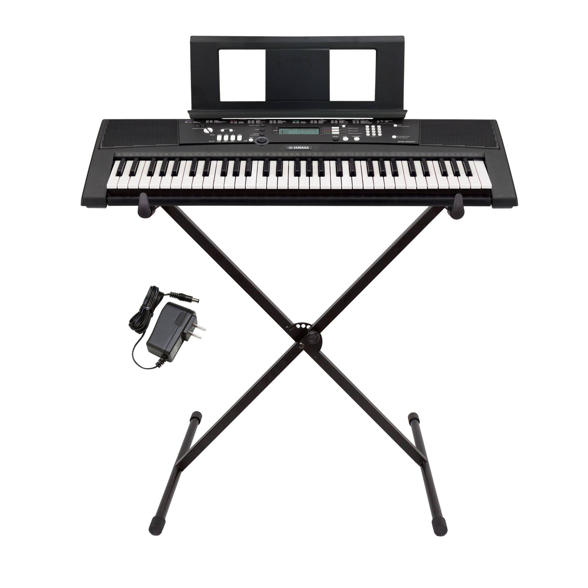 Yamaha EZ220 Keyboard with Lighted Keys - Includes X-Style Stand and Power