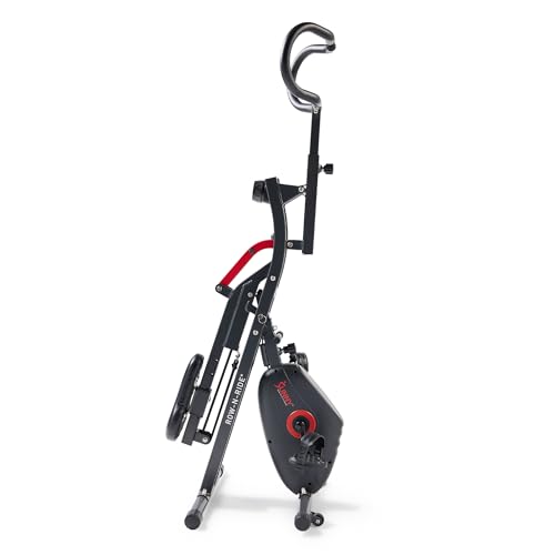 Sunny Health & Fitness Row-N-Ride PRO, Full Body Combo Fitness Machine w/Resistance Bands, Easy Setup & Foldable for Rower, Glute & Leg Cardio Workout, Optional SunnyFit App Connection