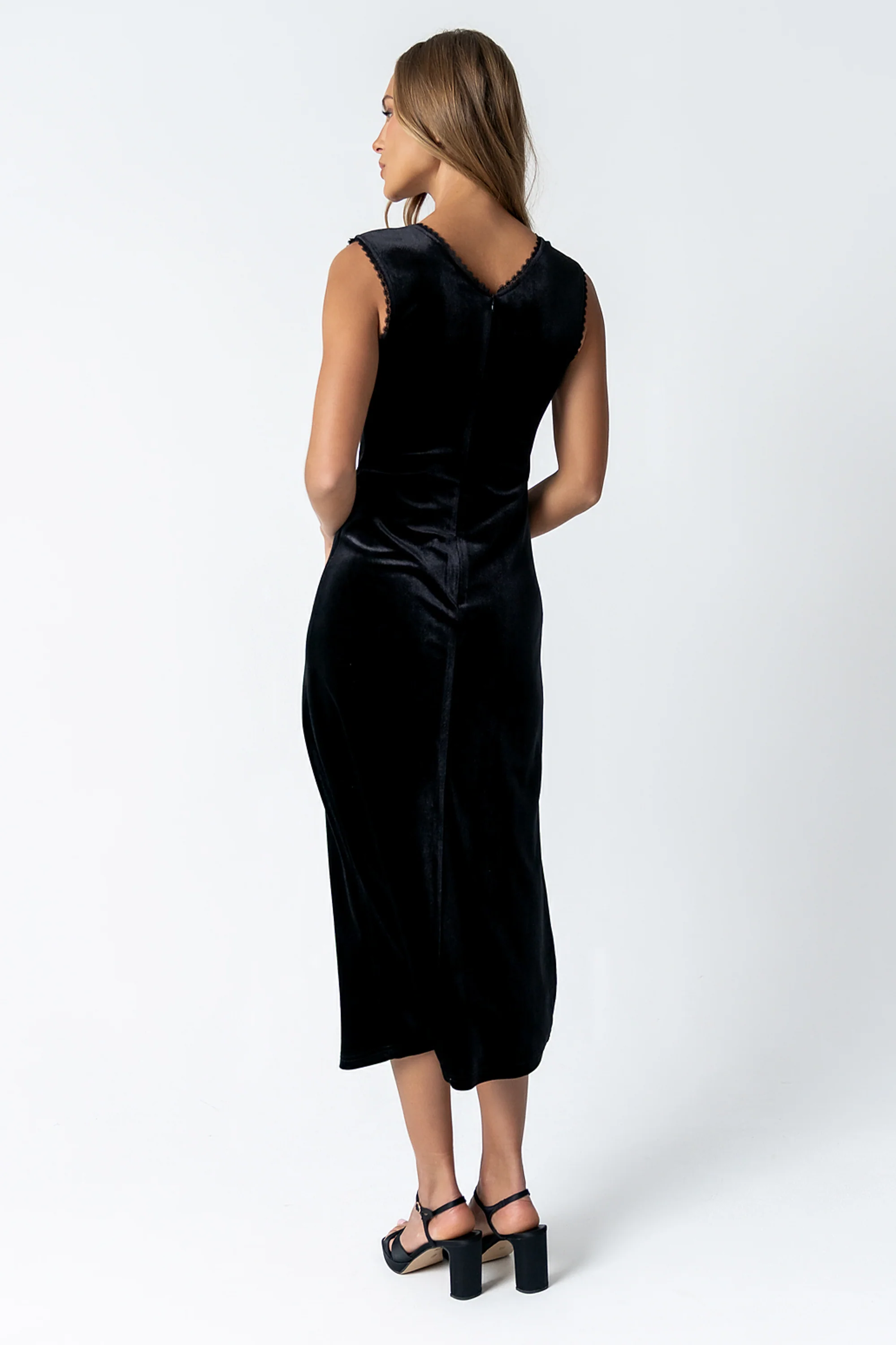 Kalani Velvet Maxi Dress in Black