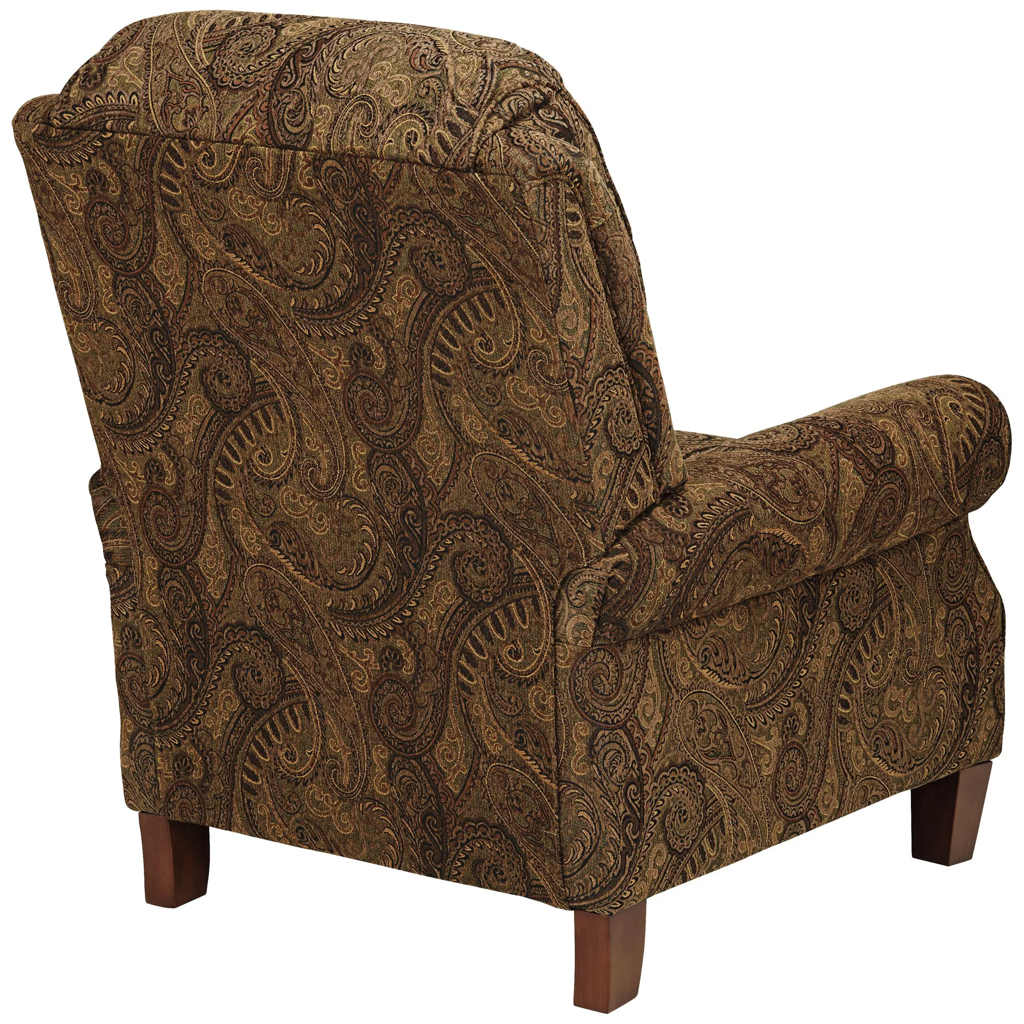 Kensington Hill Beaumont Warm Brown Paisley Patterned Fabric Recliner Chair Comfortable Push Manual Reclining Footrest for Bedroom Living Room Reading