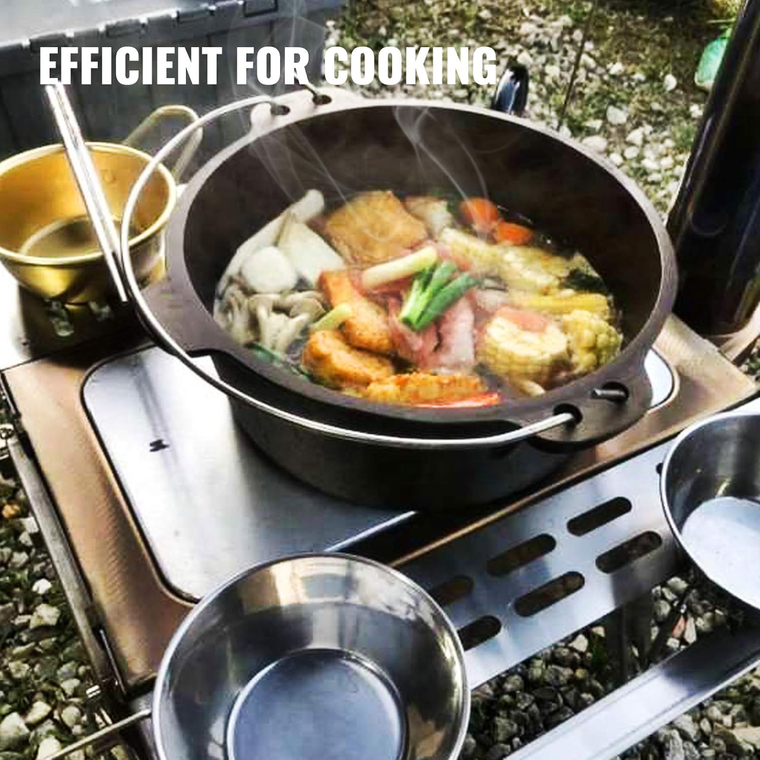Happybuy Tent Wood Stove 18.3x15x14.17 inch, Camping Wood Stove 304 Stainless Steel With Folding Pipe, Portable Wood Stove 90.6 inch Total Height For Camping, Tent Heating, Hunting, Outdoor Cooking