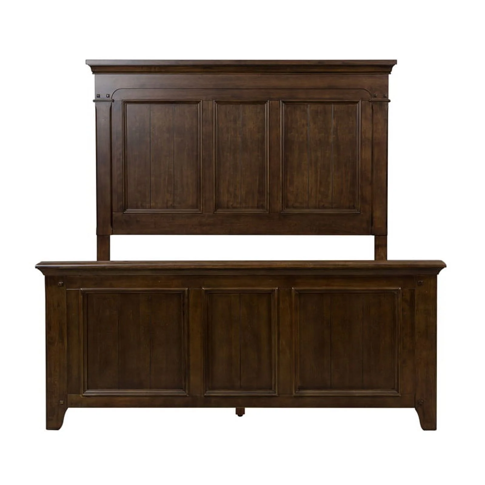 2 Piece Wooden Bedroom Set with Queen Panel Bed and 9 Drawer Dresser
