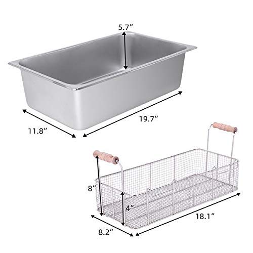 Electric Countertop Deep Fryer, Stainless Steel Large Capacity French Fries With Removable Basket and Professional Heating Element