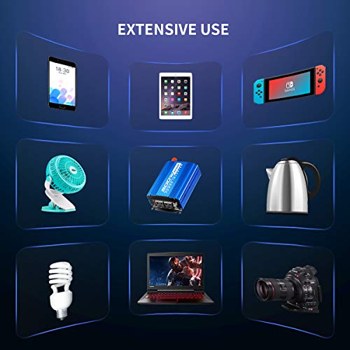 Kinverch Sine Wave Power Inverter 500w/ 750w/ 1000W/ 1500W/ 2000w/ 3000W/ 5000w Car Battery Inverter DC 12v to AC 110v
