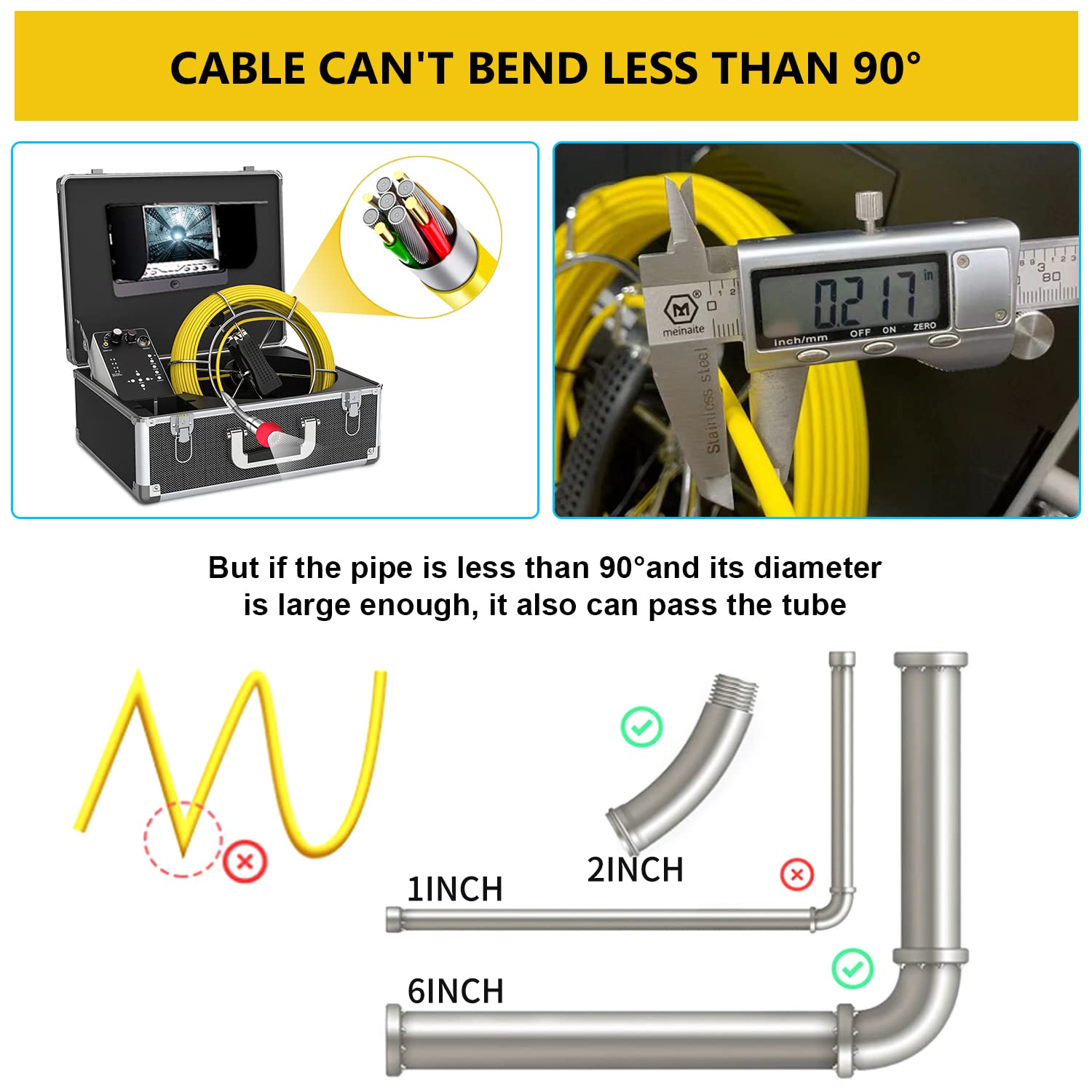Sewer Camera with Locator, Anysun 100ft Inspection Camera with 512Hz Sonde Transmitter and Receiver Plumbing Camera Snake with DVR and 7 LCD Monitor IP68 Waterproof Pipe Inspection Camera(100ft/30m)