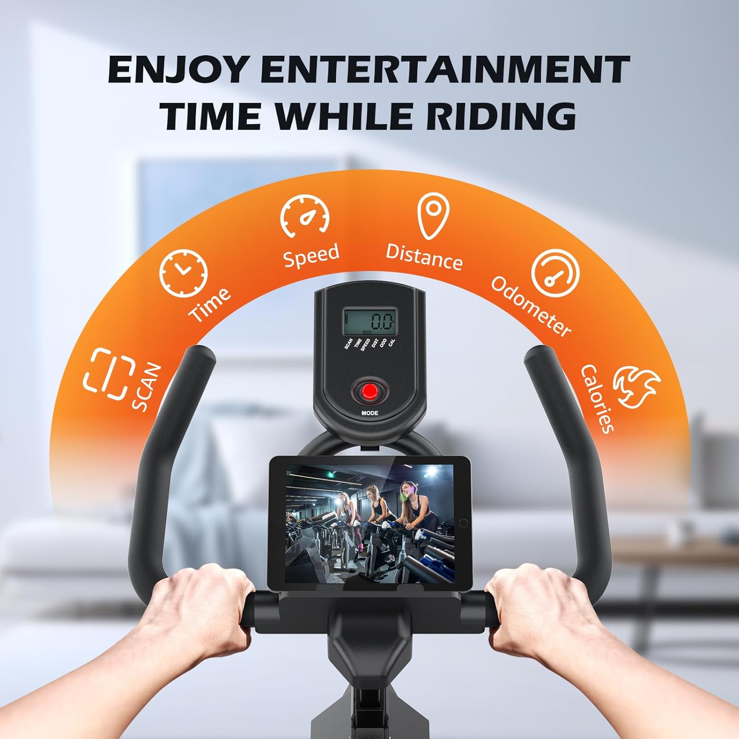 ANCHEER Stationary Bikes for Home, Exercise Bike , Spin Bike with LCD Monitor with Pulse iPad Holder Heavy Flywheel Silent and Smooth Belt Driven Reduce Pressure on the Knee Joints Cardio Workout for Home Gym