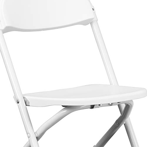 Flash Furniture Timmy Kids Plastic Folding Chairs for Grades Pre-K through Kindergarten, Children's Folding Chairs for Daycare and Events, Set of 10, White