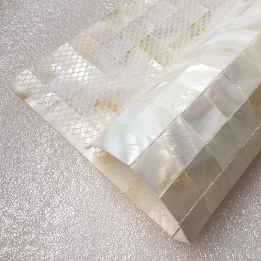 12 in. x 12 in. Mother of Pearl Shell Mosaic Tile Backsplash in White