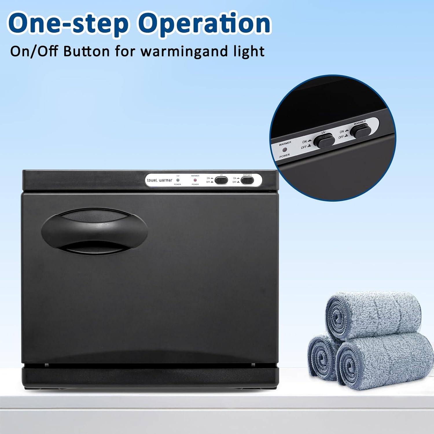 Hot Towel Warmer for Facials Massage, Esthetician Towel Heating Cabinet Black, Aluminum Chamber, Salon Beauty Spa Barbershop Equipment