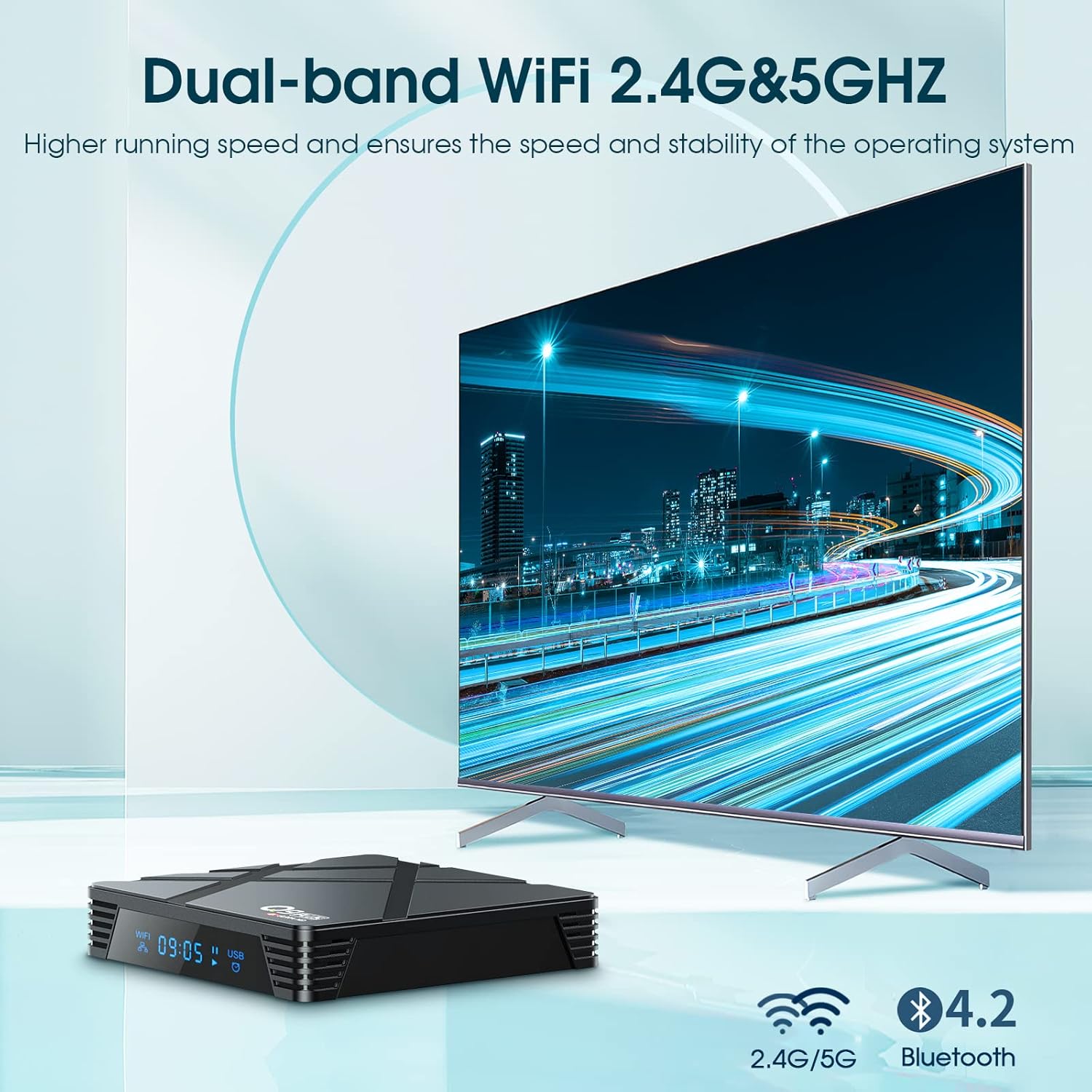 Android TV Box 11.0, Antfraer Q9PLUS Android TV Box 4GB RAM 64GB ROM with Wireless Mini Keyboard, RK3318 Quad Core 64 Bits Android Box with Dual-WiFi 2.4G/5G 6K/4K 3D USB 3.0 Smart TV Box Pack of 2