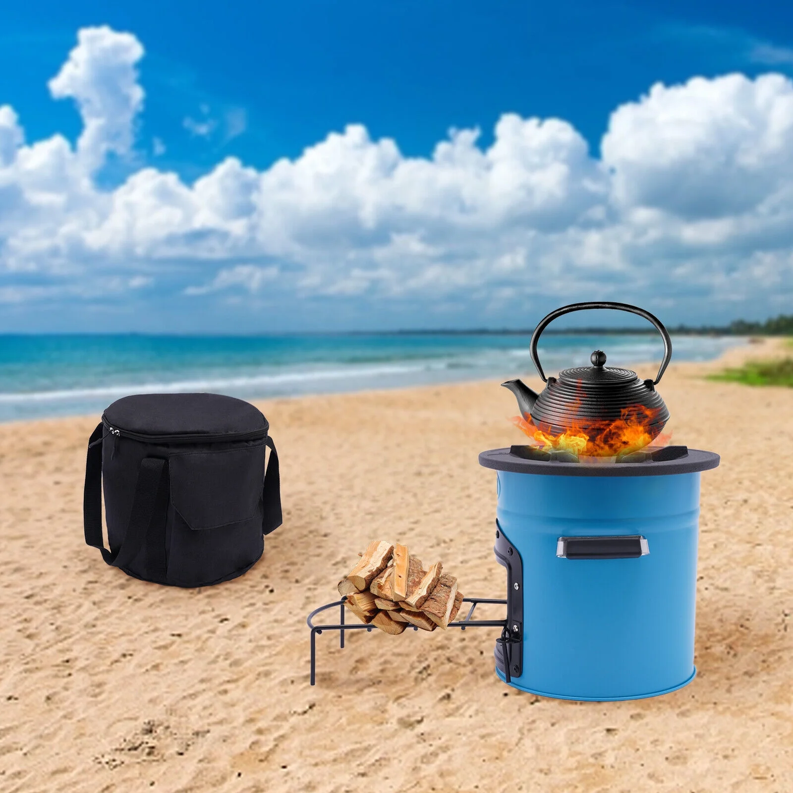 Outdoor Portable Camping Rocket Stove Camping Wood Stove Picnic Cook Tent Stove