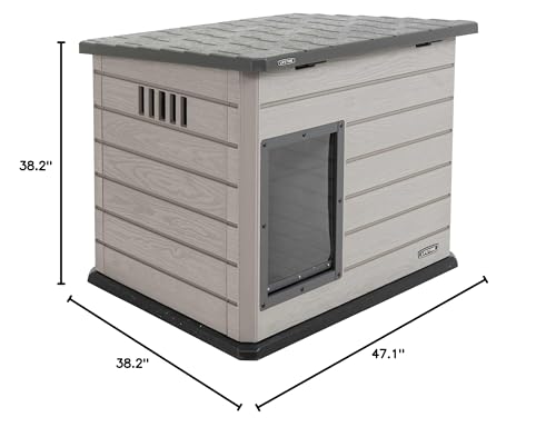 Lifetime Deluxe Dog House, Weather Protected with Adjustable Vents, Ideal Shelter for Medium to Large Dogs