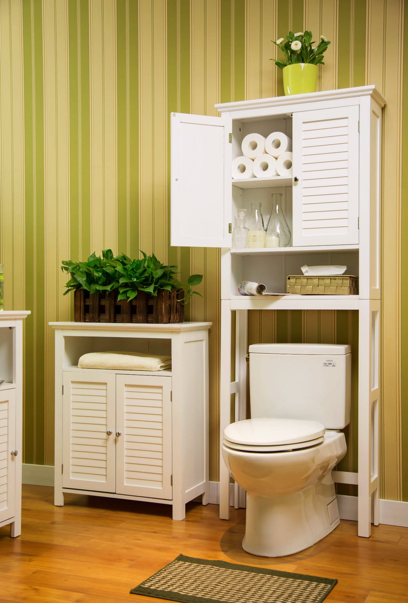 Glitzhome Bathroom Cabinet Spacesaver, White