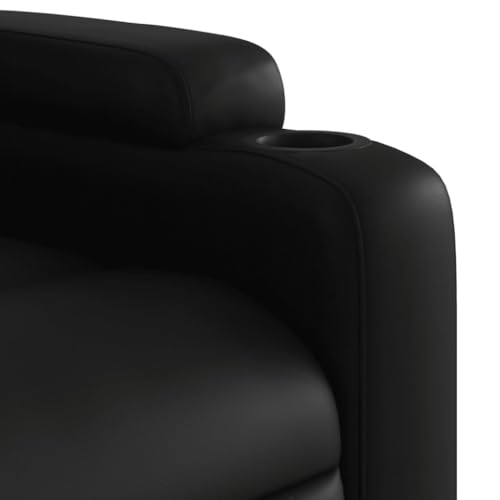 Massage Recliner Chair Black Faux Leather,6Point Vibration Massage Recliner Chair with Faux Leather Upholstery for Ultimate Comfort Living Room Armchairs, Recliners & Sleeper Chairs