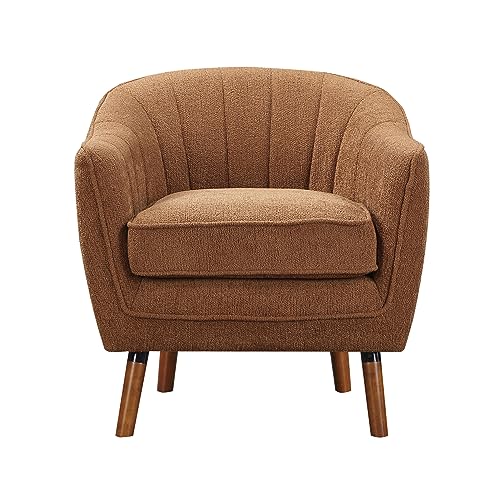 Lexicon Alard Tufted Fabric Barrel Accent Chair, Charcoal