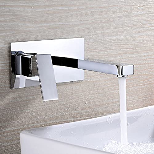 SUMERAIN Wall Mount Bathroom Faucet Black and Gold Finish, Lavatory Vessel Sink Faucet with Rough in Valve