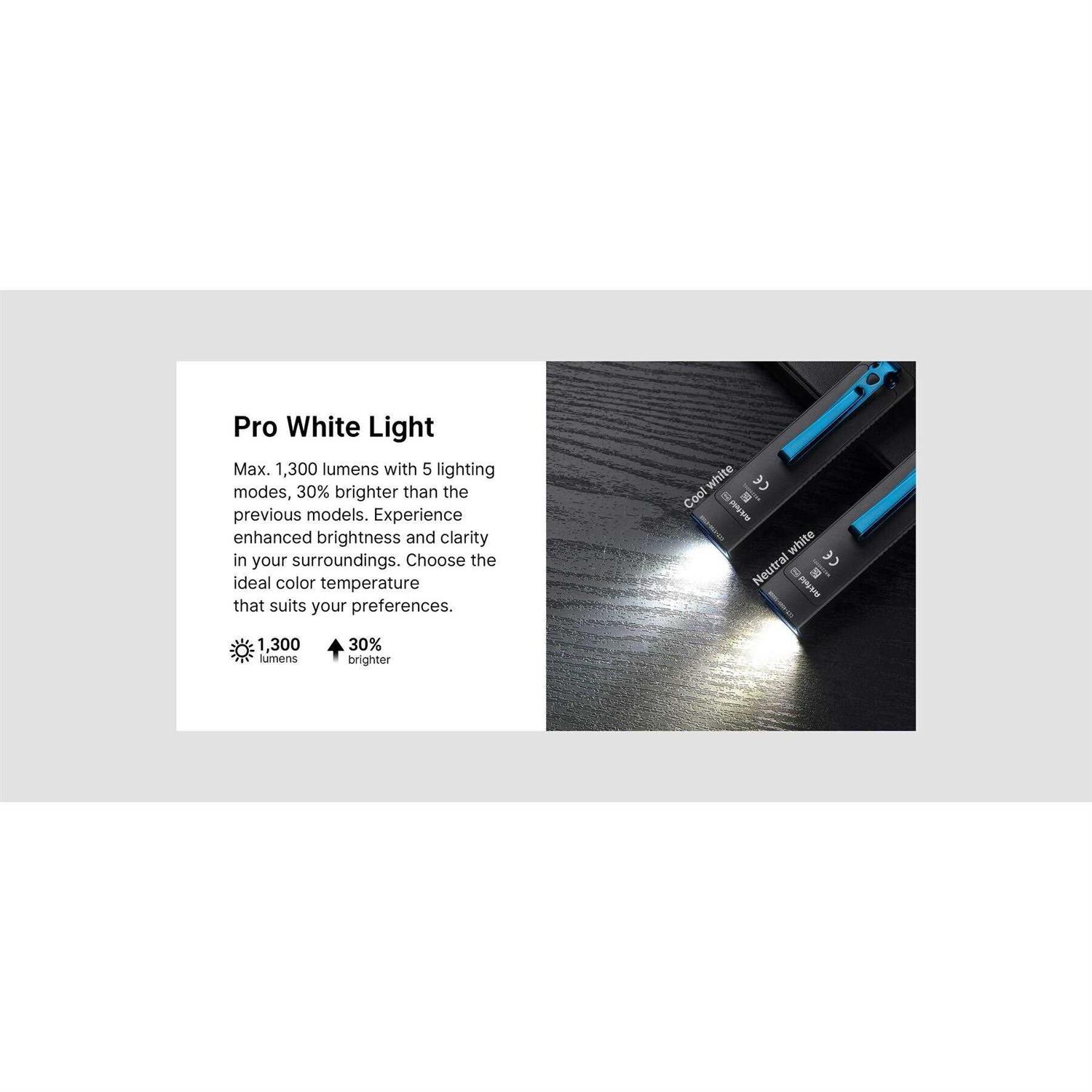 Olight Arkfeld Pro 1300 Lumen Rechargeable Flashlight with UV Light & Laser