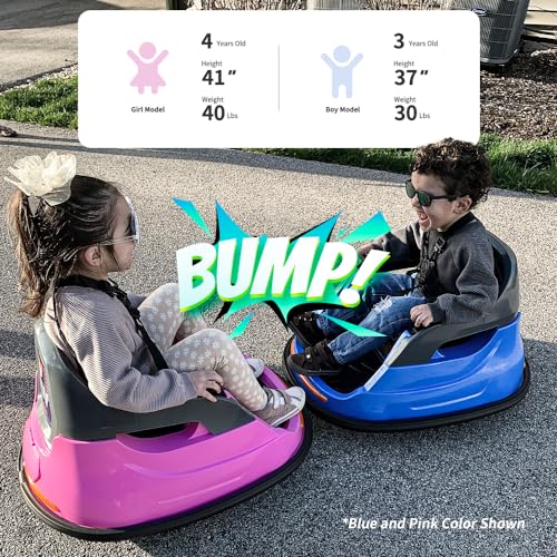 12V Kids Bumper Car, Electric Baby Bumper Car for Toddlers 1-3 with Remote Control, 3 Speeds - Blue