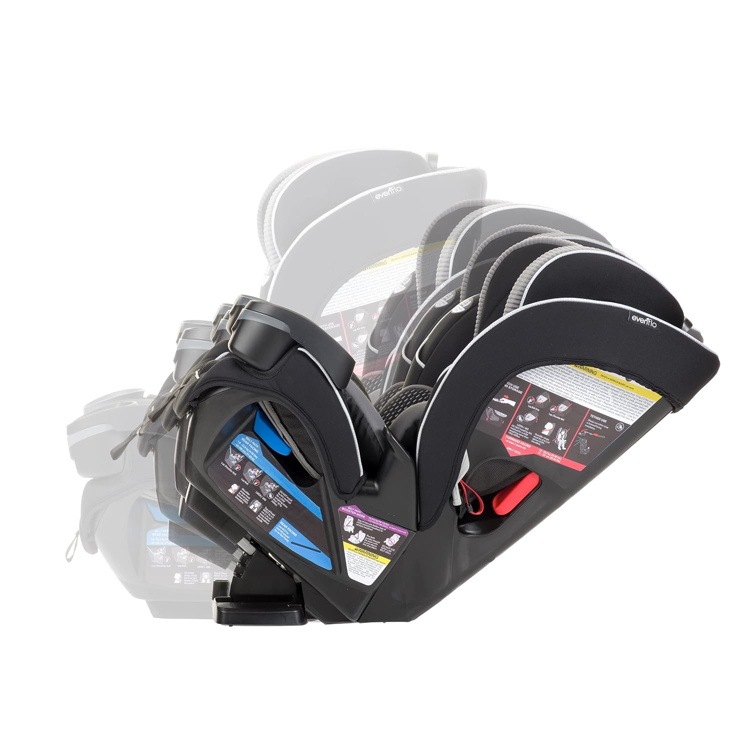 Evenflo EveryFit/All4One 3-in-1 Convertible Car Seat and Maestro Sport Forward Facing Booster Seat Bundle for Kids 2-8 Years Old