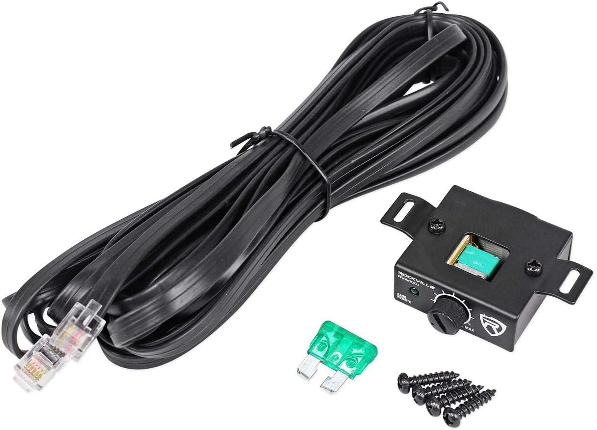 Rockville RV8.2A 800 Watt Dual 8 Car Subwoofer Enclosure+Mono Amplifier+Amp Kit