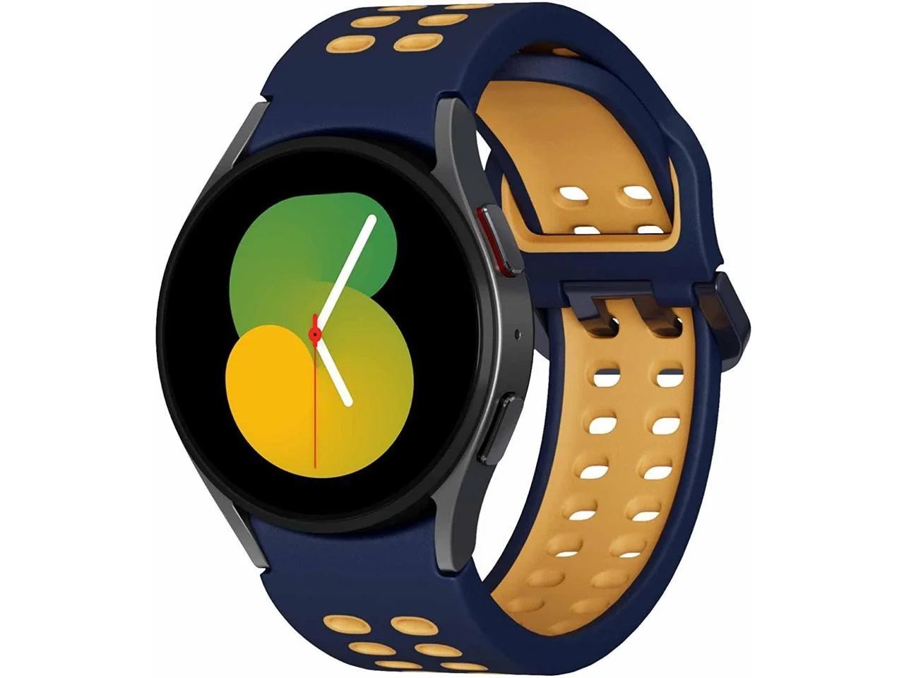 SAMSUNG Galaxy Watch5 Bespoke Edition 40mm Bluetooth Smartwatch, Body, Health, Fitness, Sleep Tracker, Improved Battery, Sapphire Crystal Glass, US Version, Graphite Extreme Sport Band, Navy/Mustard